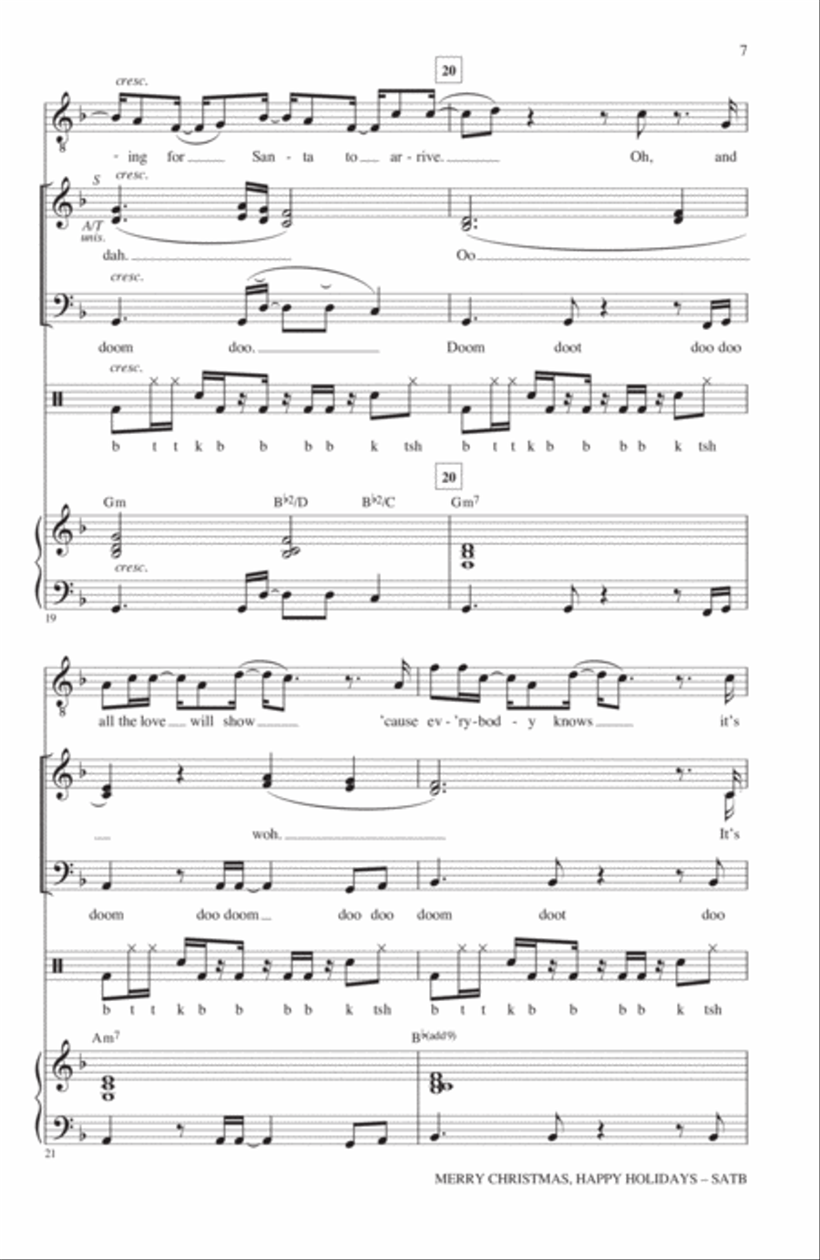 Merry Christmas, Happy Holidays (arr. Roger Emerson) 4-Part scores gallery preview page 6