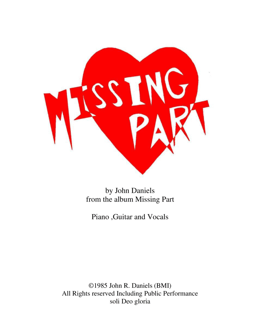 Missing Part Piano, Vocal, Guitar scores gallery preview page 1