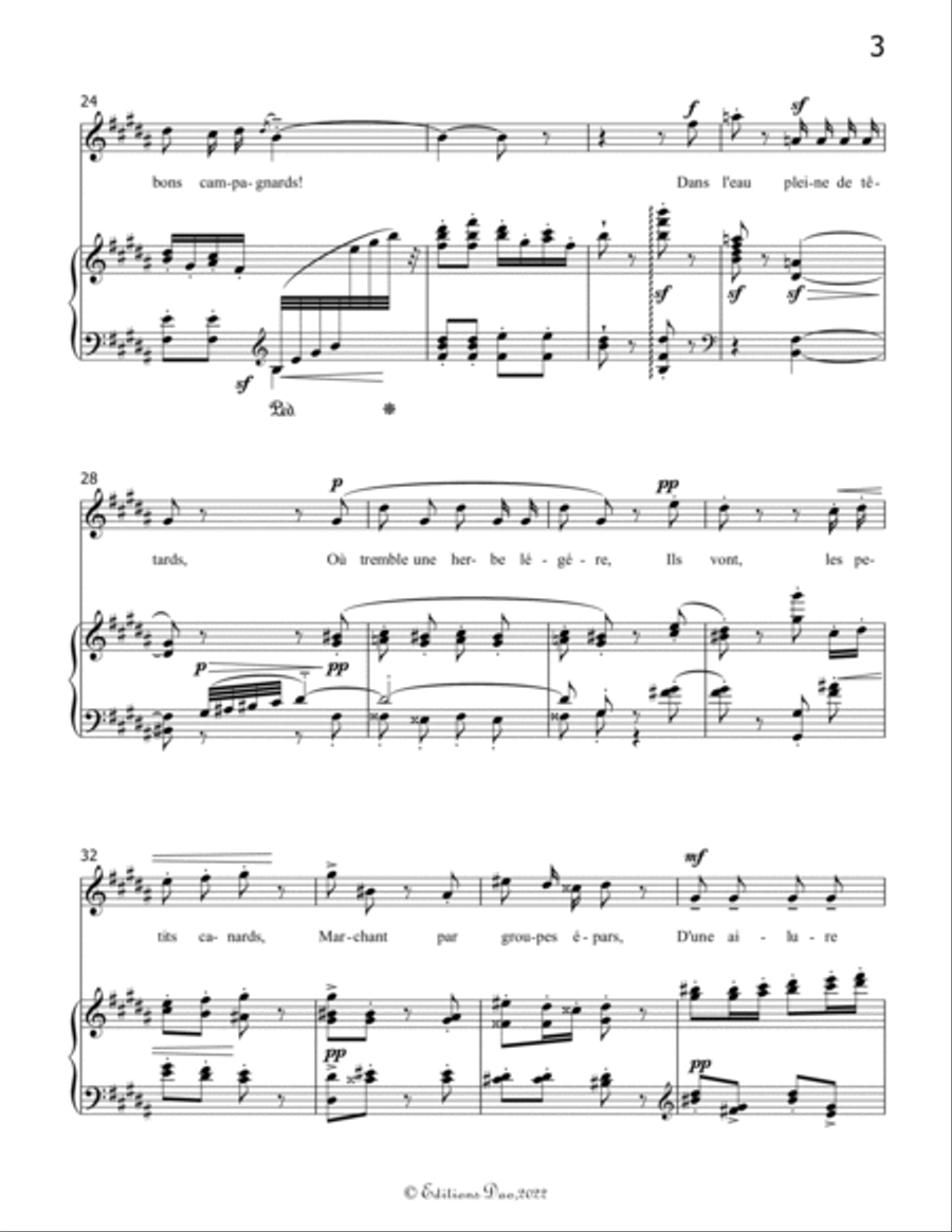 Villanelle des petits canards, by Chabrier, in B Major Voice scores gallery preview page 5