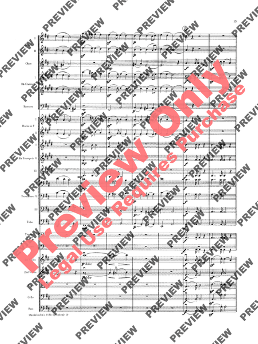 Mendelssohn's 5th Symphony Reformation, 4th Movement Full Orchestra scores gallery preview page 16