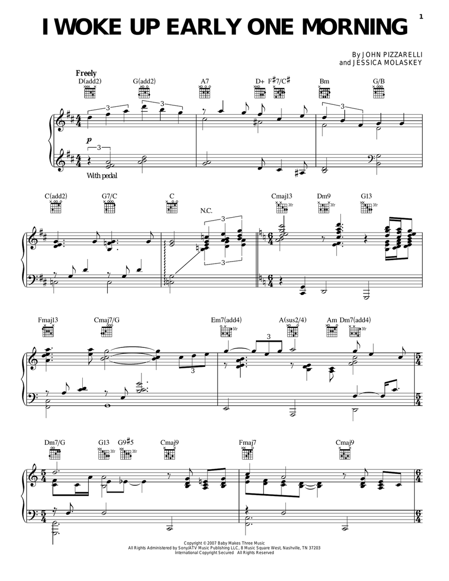 I Woke Up Early One Morning Piano, Vocal, Guitar scores gallery preview page 1