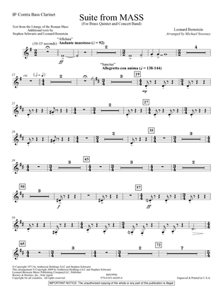 Suite from Mass (arr. Michael Sweeney) - Bb Contra Bass Clarinet
