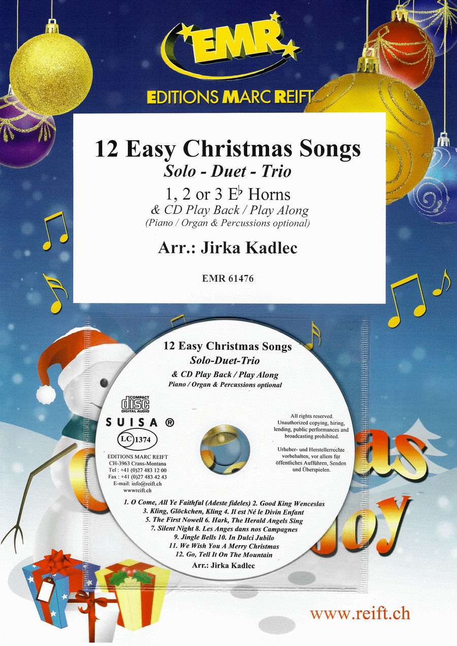 12 Easy Christmas Songs Brass Duet scores gallery preview page 1