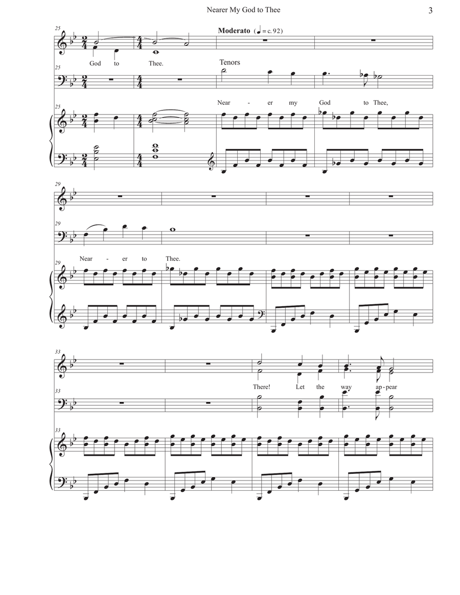 Nearer My God to Thee Piano, Vocal, Guitar scores gallery preview page 3