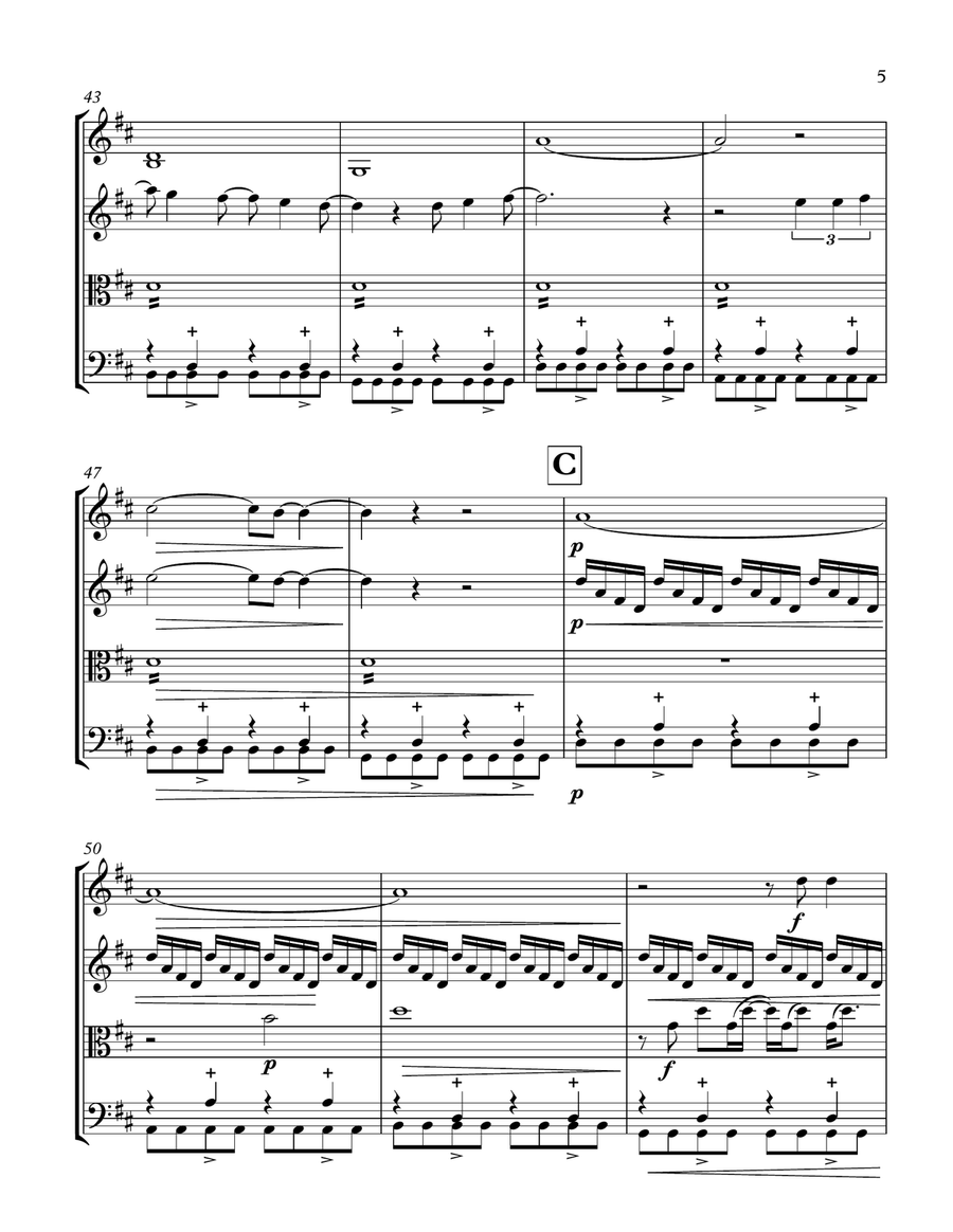 With Or Without You String Quartet scores gallery preview page 6