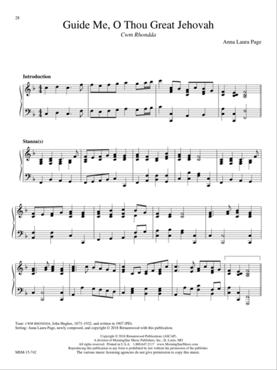 Guide Me, O Thou Great Jehovah Piano Solo scores gallery preview page 1