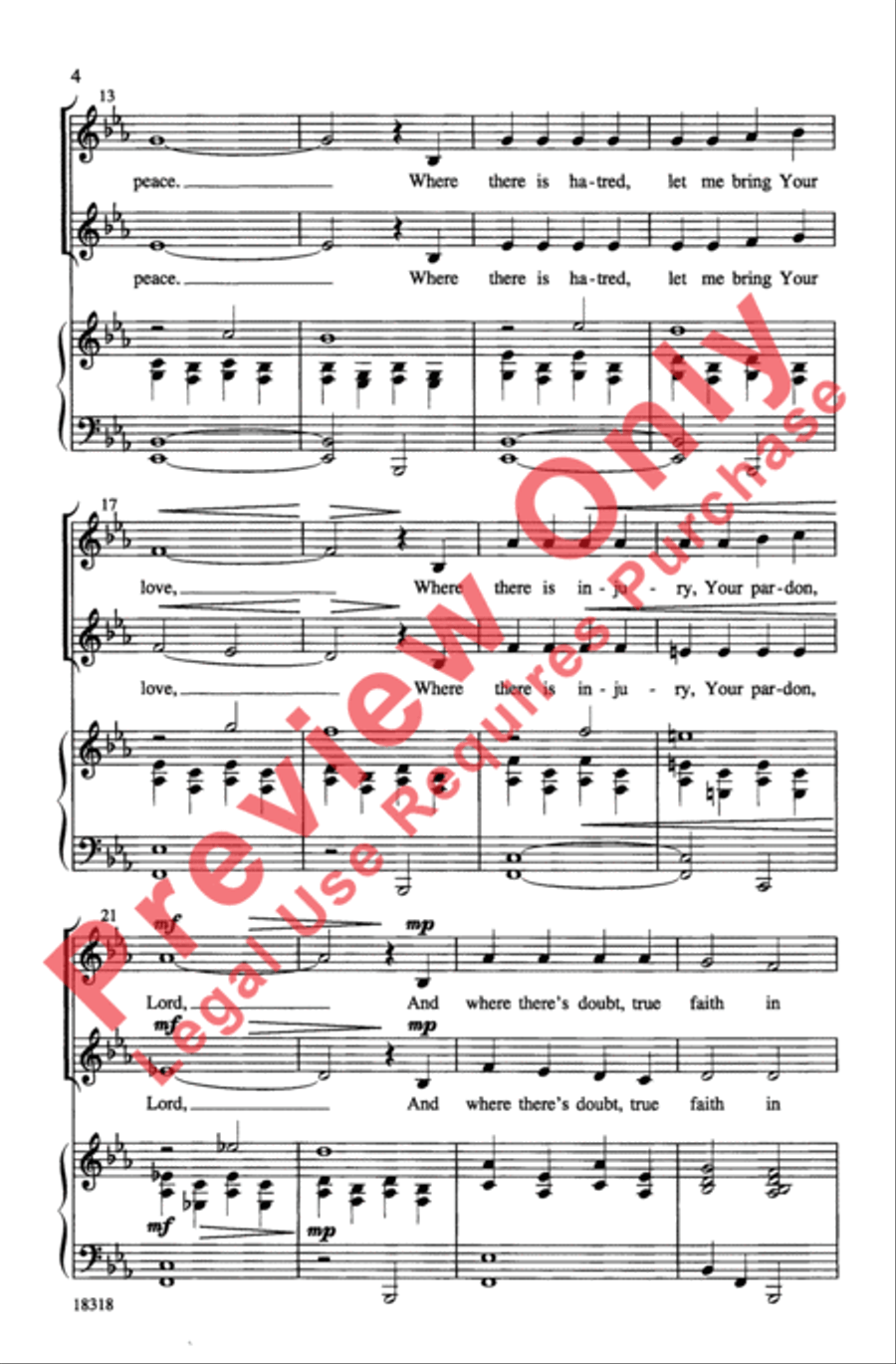 Make Me a Channel of Your Peace 2-Part scores gallery preview page 4