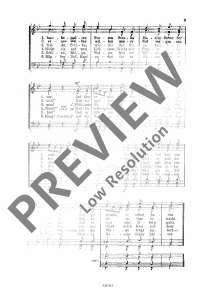 Stenka Rasin und die Fürstin Men's Choir scores gallery preview page 4