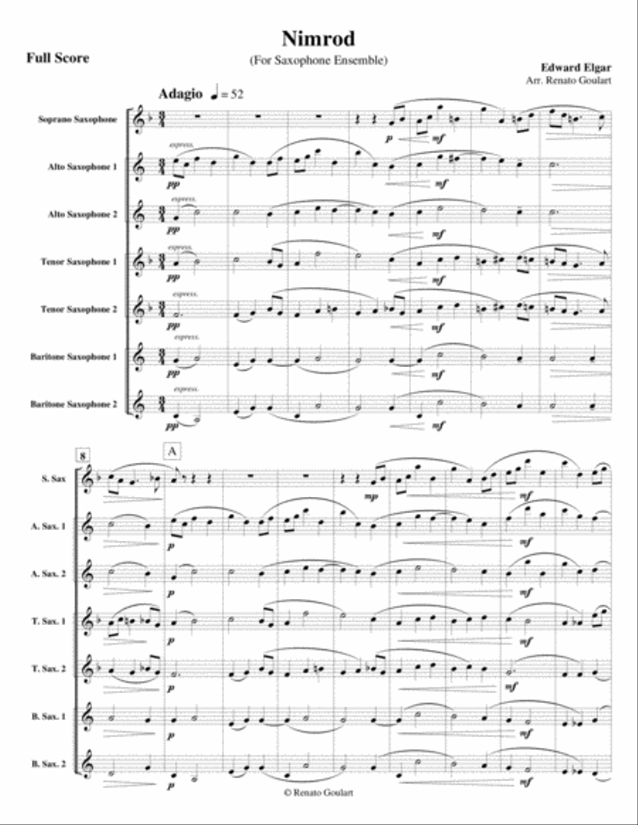 Nimrod (for saxophone ensemble) Woodwind Ensemble scores gallery preview page 2