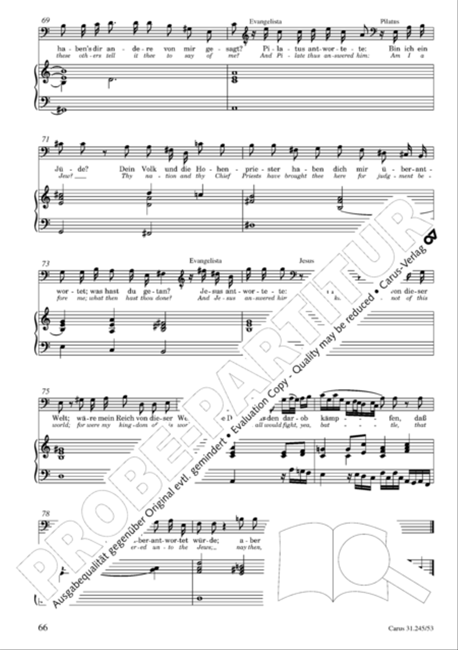 St. John Passion (Johannes-Passion) 4-Part scores gallery preview page 67