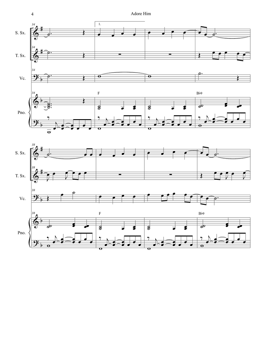 Adore Him Woodwind Duet scores gallery preview page 4