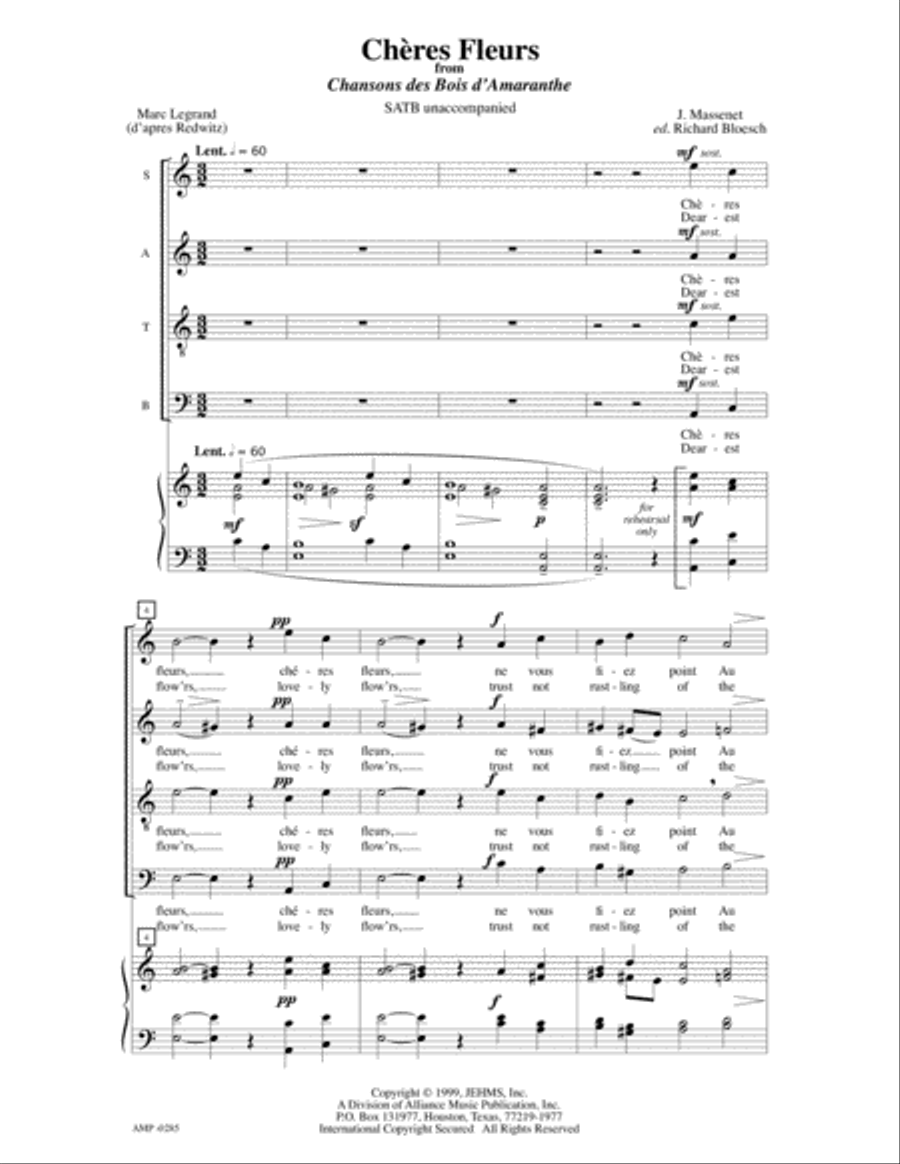 Cheres Fleurs 4-Part scores gallery preview page 2
