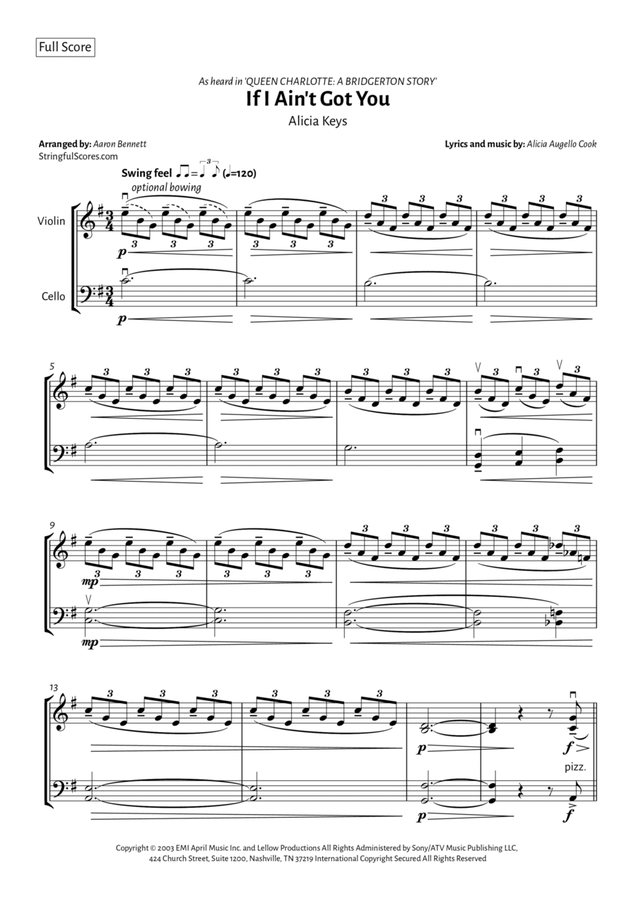 If I Ain't Got You String Duet scores gallery preview page 1