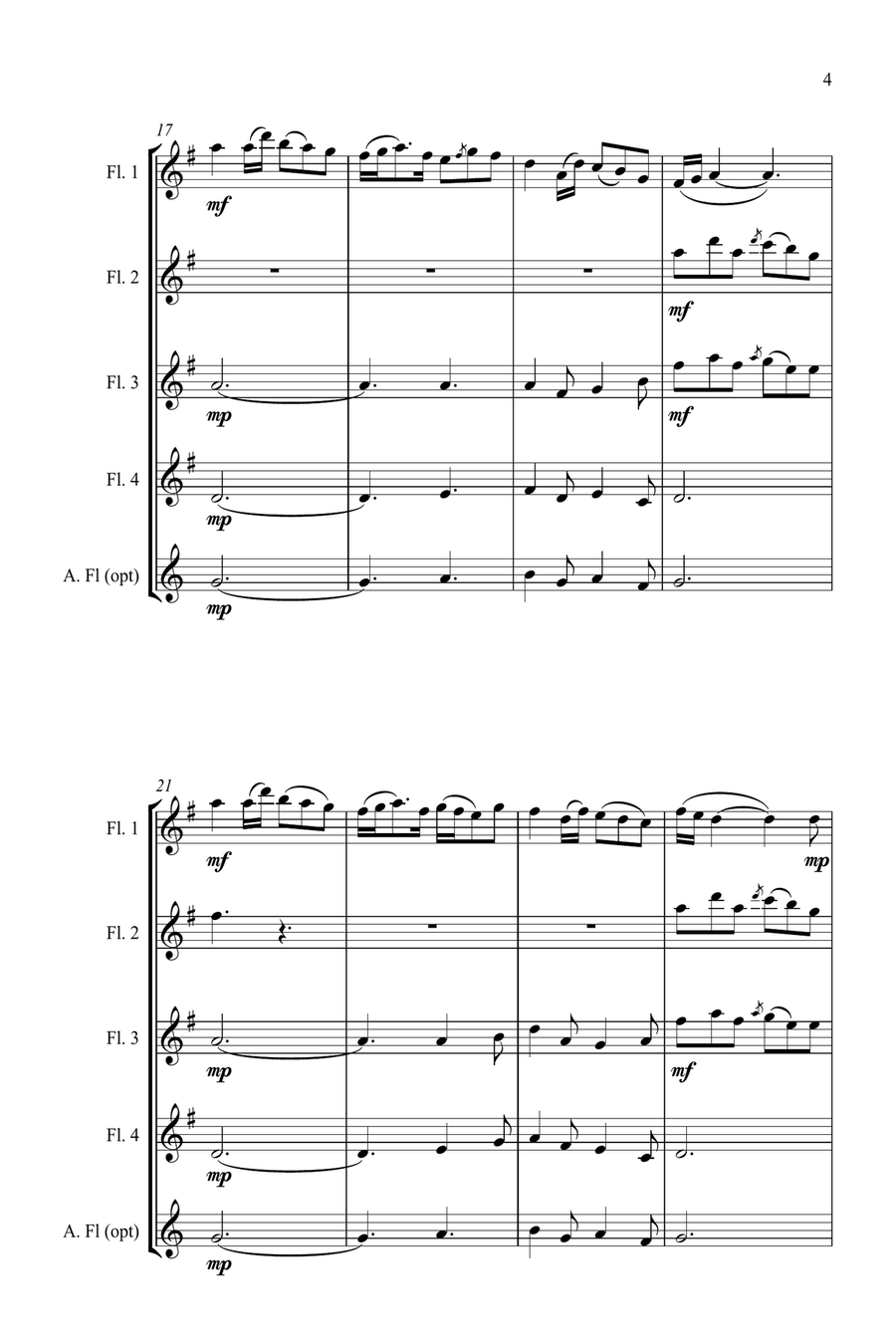 Celtic Lament - for Flute Quartet Flute Quartet scores gallery preview page 5