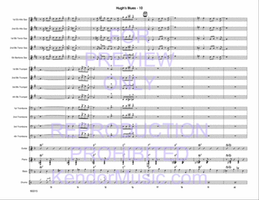 Hugh's Blues Hugh's Blues Jazz Ensemble scores gallery preview page 11