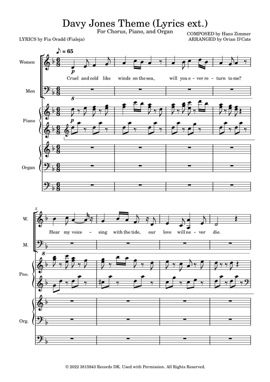 Davy Jones 4-Part scores gallery preview page 1