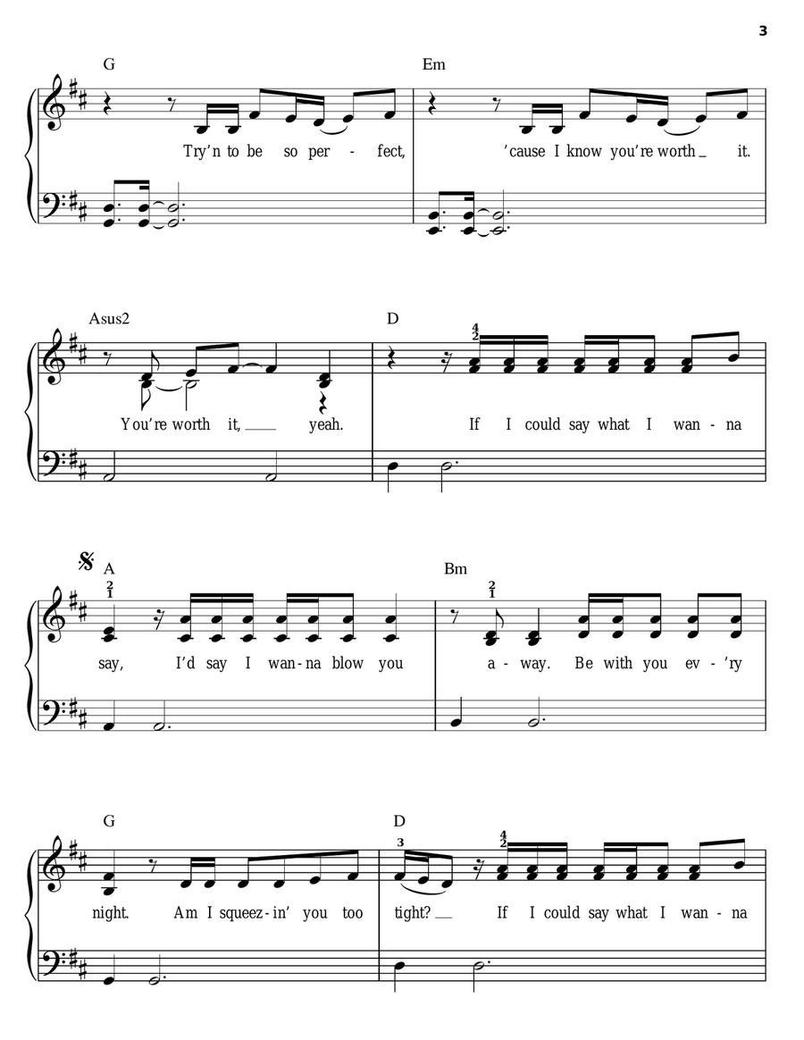 Things I'll Never Say Easy Piano scores gallery preview page 3