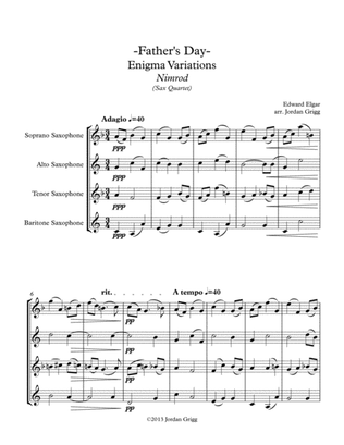 Father's Day. Enigma Variations Nimrod (Sax Quartet)