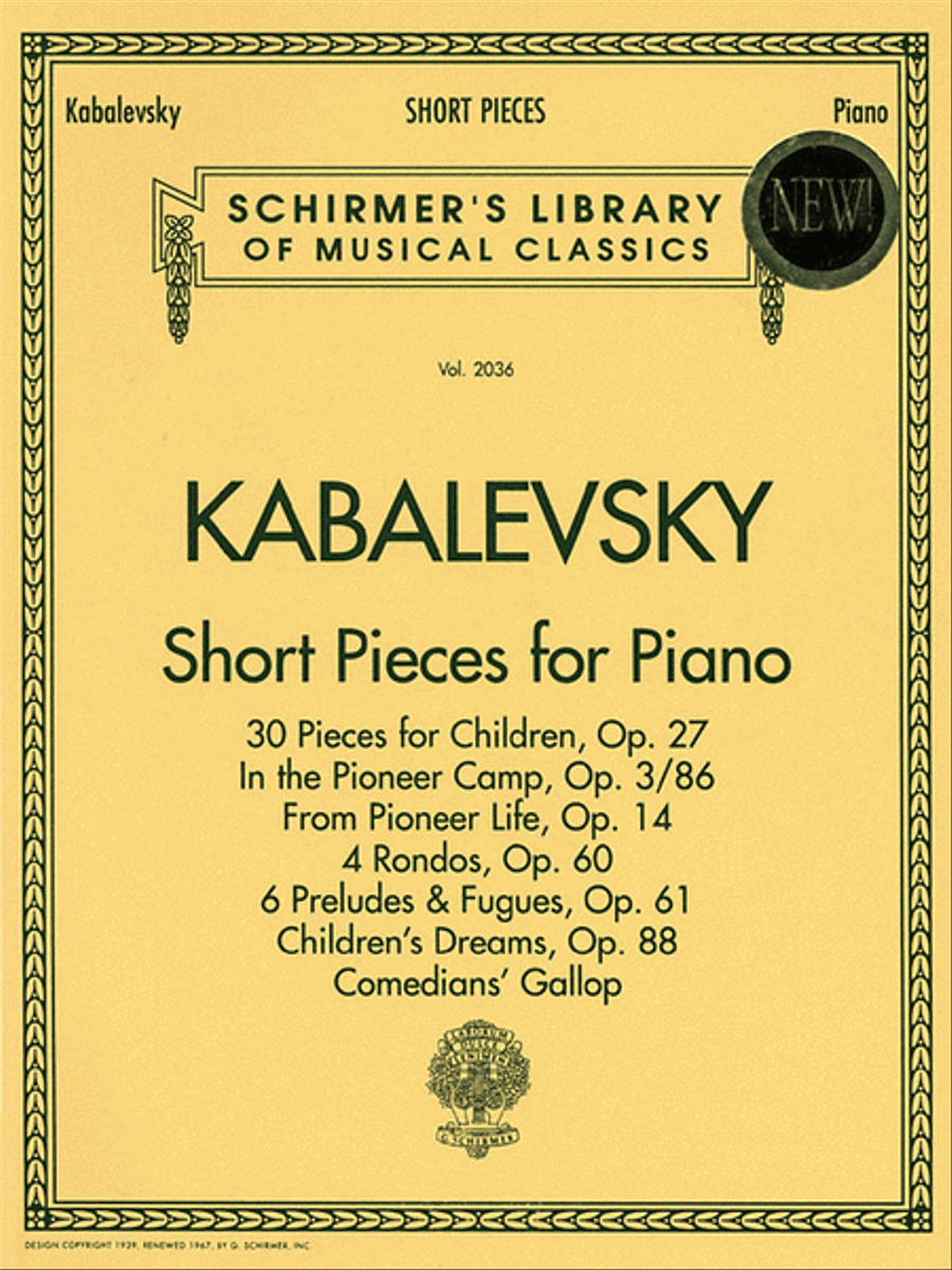Short Pieces for Piano Piano Solo scores gallery preview page 1