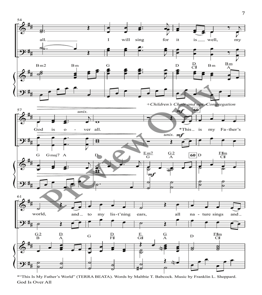 God Is Over All 4-Part scores gallery preview page 6