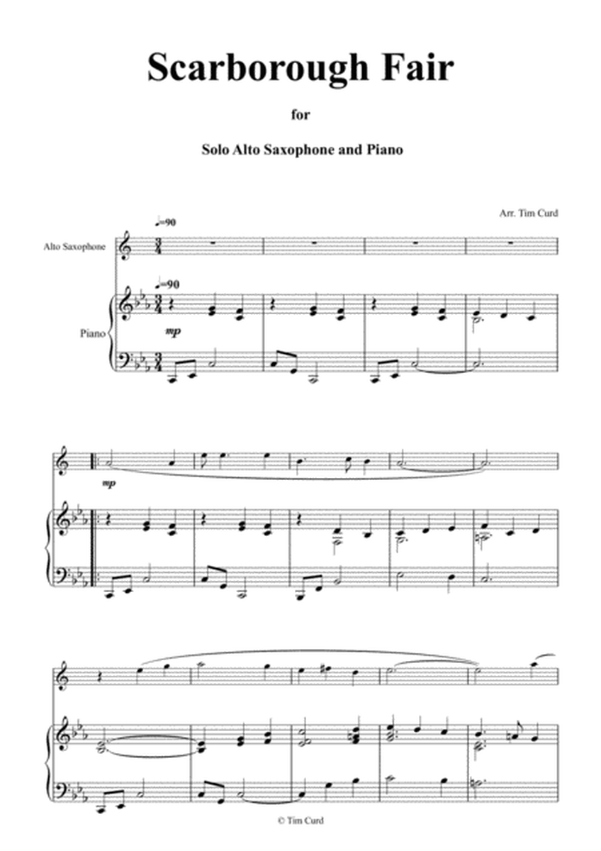 Scarborough Fair for Solo Alto Saxophone and Piano image number null