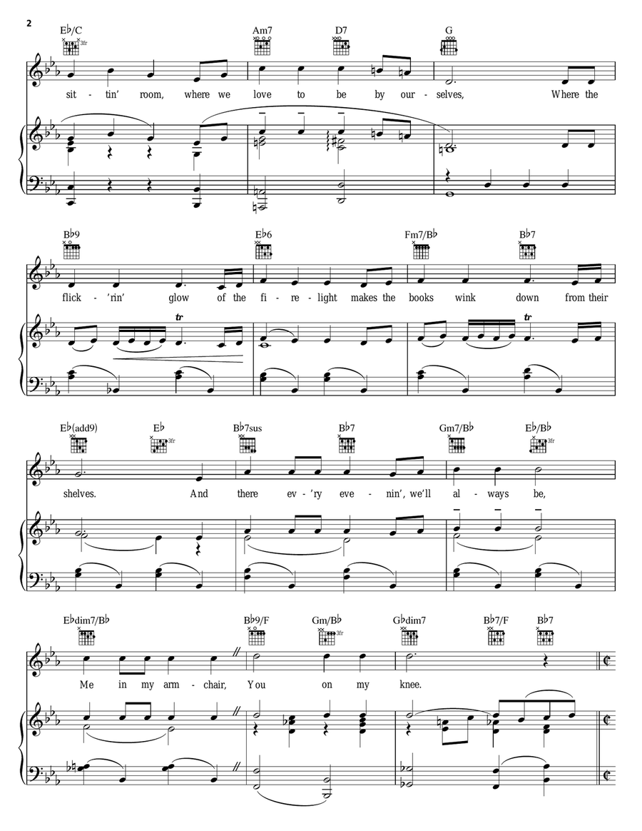 When The Children Are Asleep Piano, Vocal, Guitar scores gallery preview page 2
