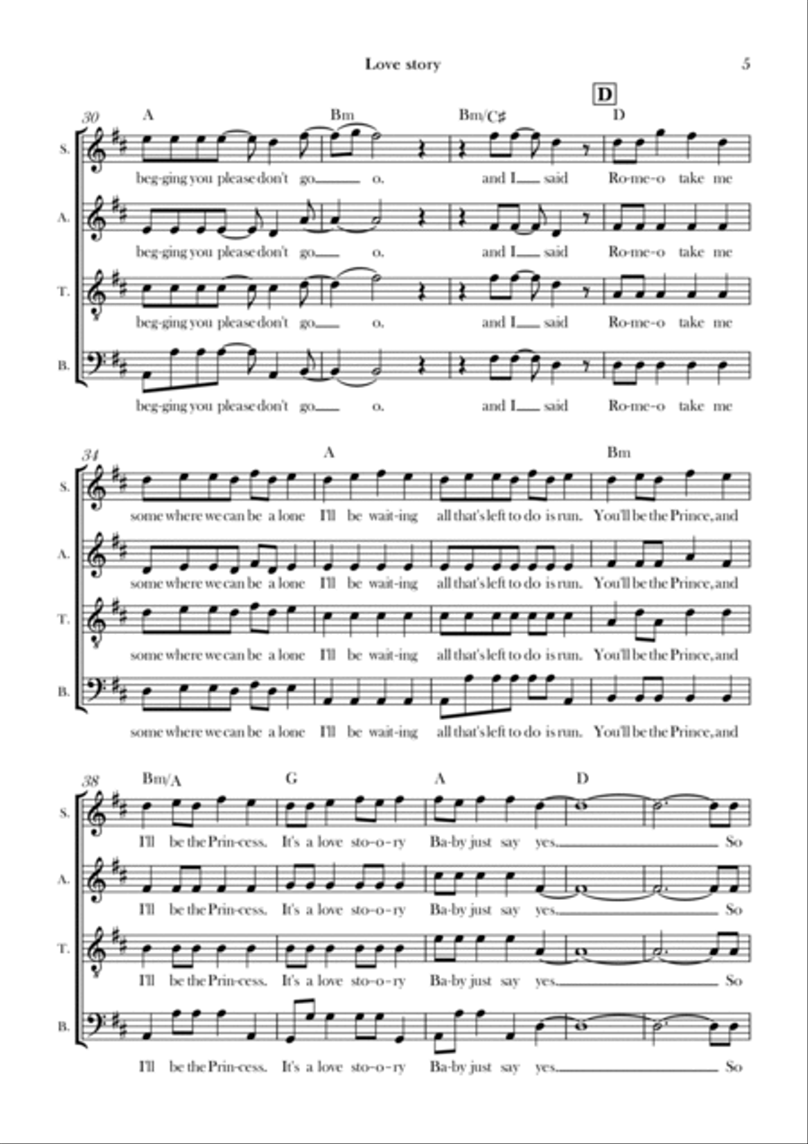 Love Story Love Story 4-Part scores gallery preview page 5