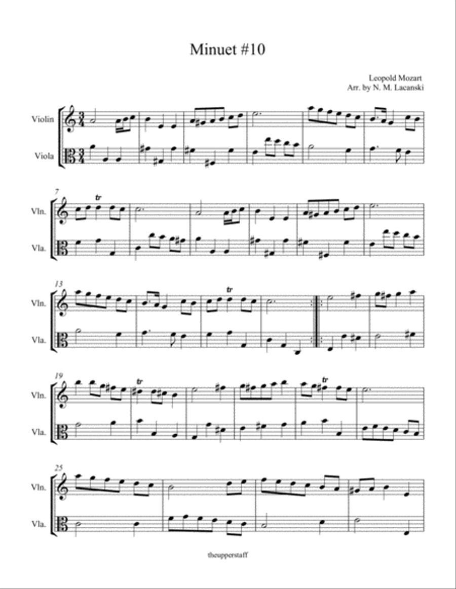 Minuet #10 Minuet #10 String Duet scores gallery preview page 1