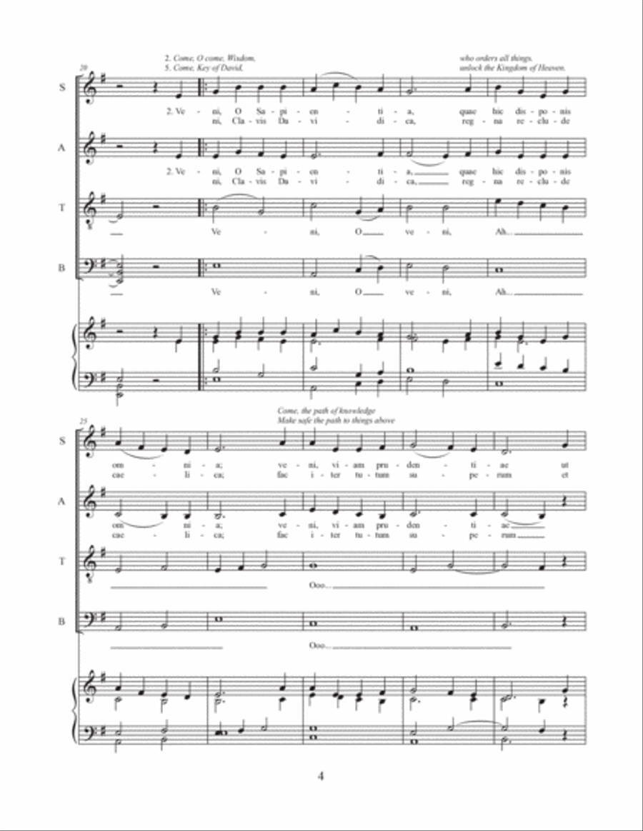 Veni, Veni Emmanuel (SATBdiv) 4-Part scores gallery preview page 4