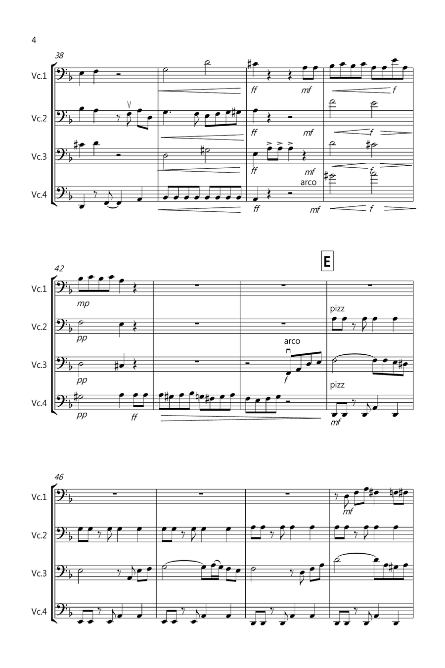 Tasty Tango for Cello Quartet Cello Solo scores gallery preview page 4