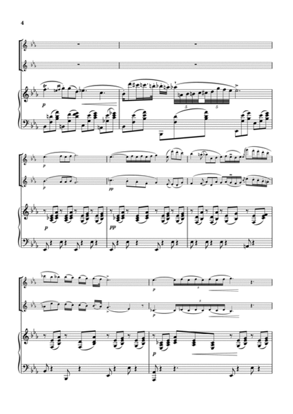 "Nocturne No.2 op.9-2" Piano Trio / Violin & Flute 