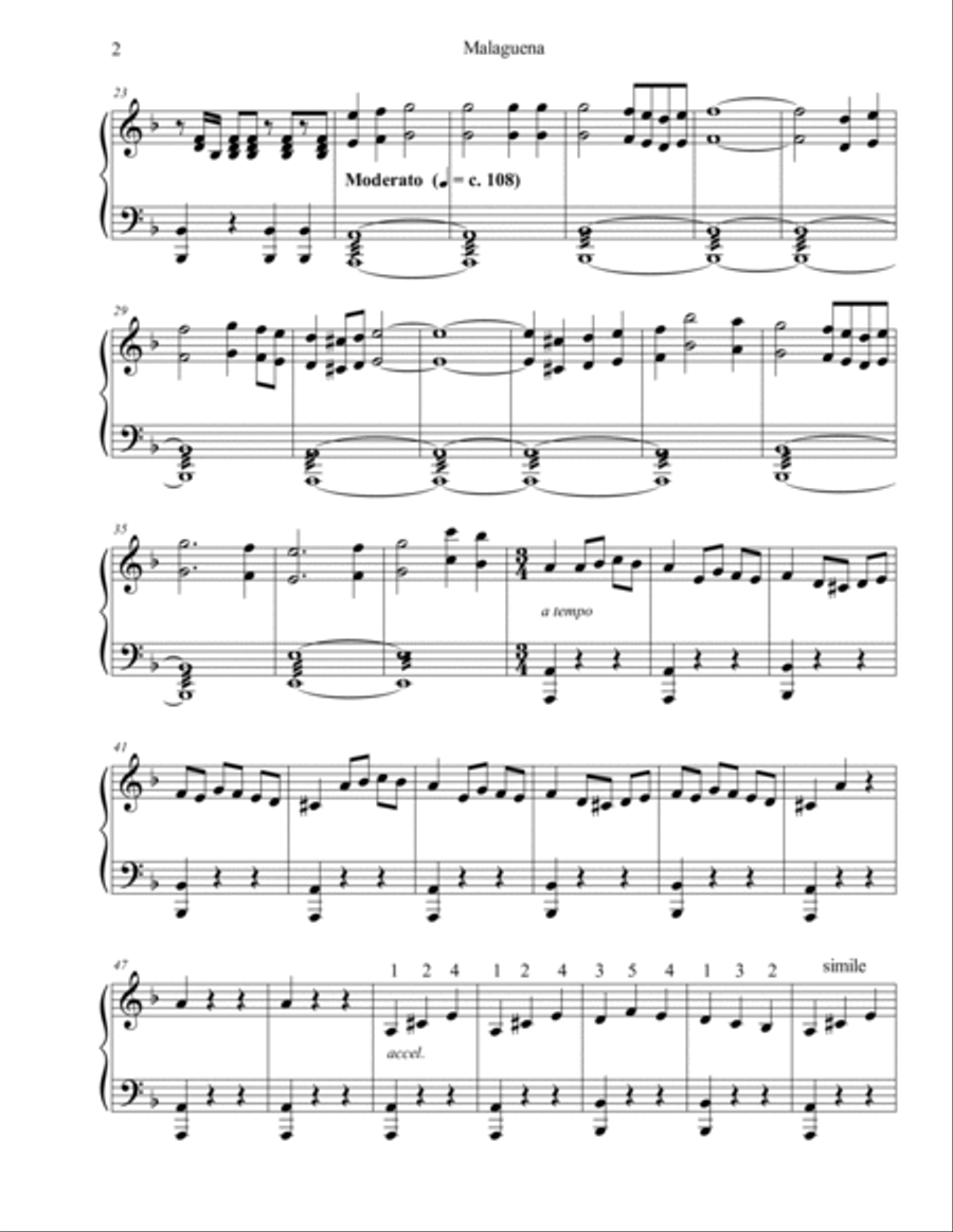 Malaguena Piano Method scores gallery preview page 2