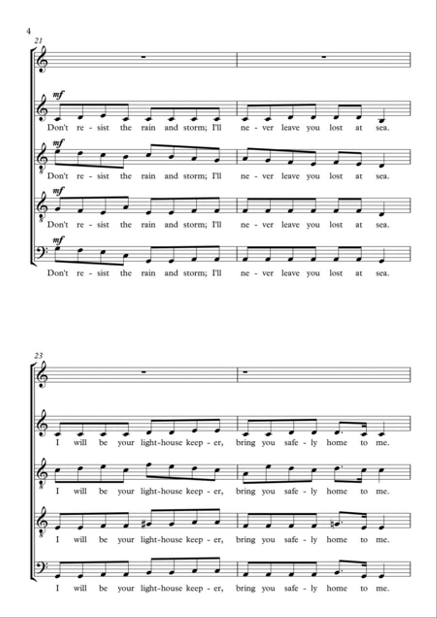 The Lighthouse Keeper The Lighthouse Keeper 4-Part scores gallery preview page 4