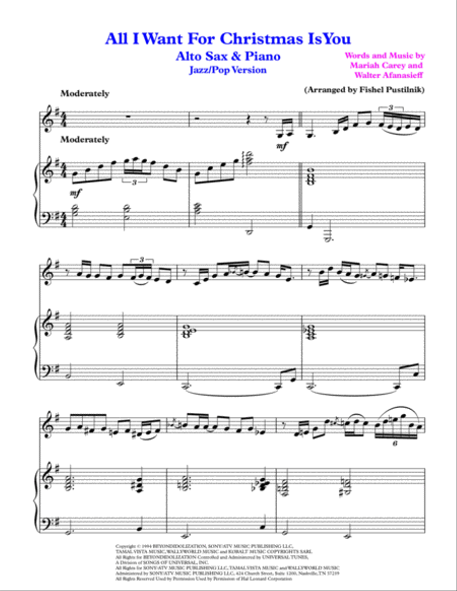 All I Want For Christmas Is You Woodwind Duet scores gallery preview page 2