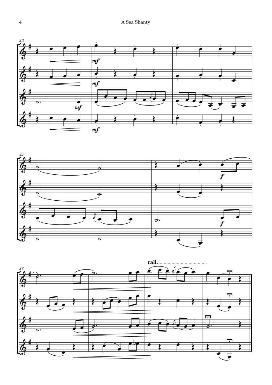 A Sea Shanty A Sea Shanty Clarinet Quartet scores gallery preview page 5