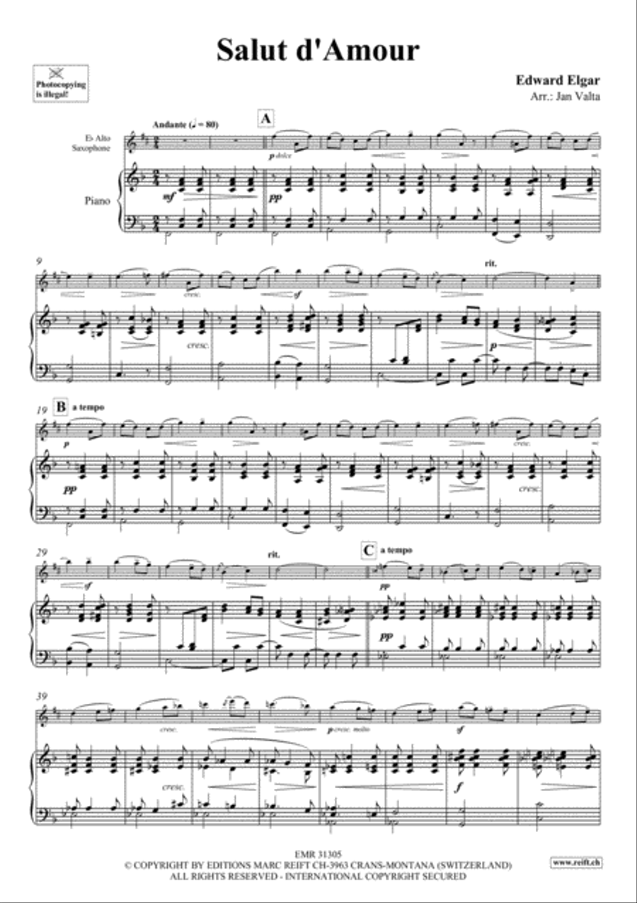 Salut d'Amour Salut d'Amour Alto Saxophone scores gallery preview page 3