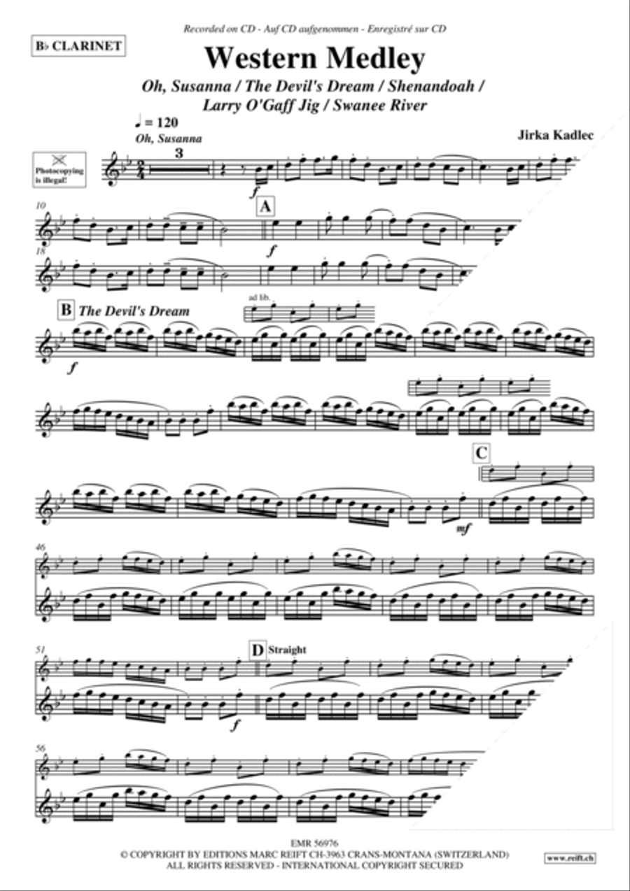 Western Medley Clarinet Solo scores gallery preview page 3