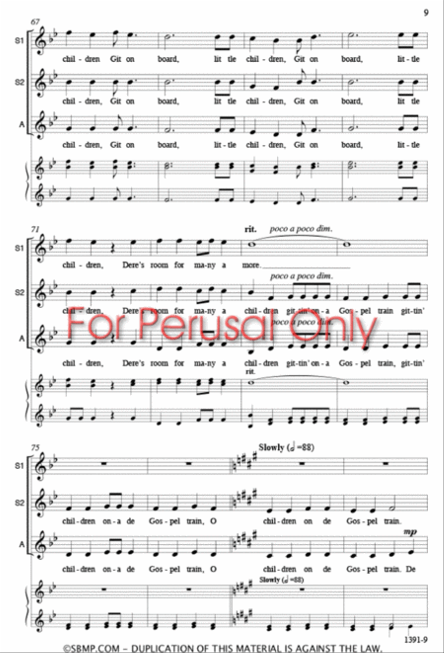 Gospel Train - SSA Octavo SSA scores gallery preview page 8
