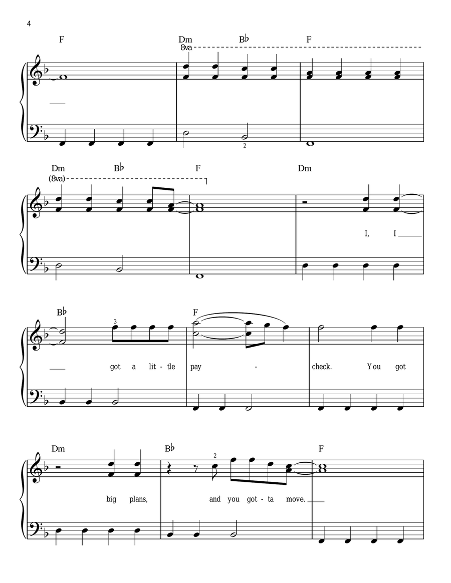 Ophelia Ophelia Easy Piano scores gallery preview page 4