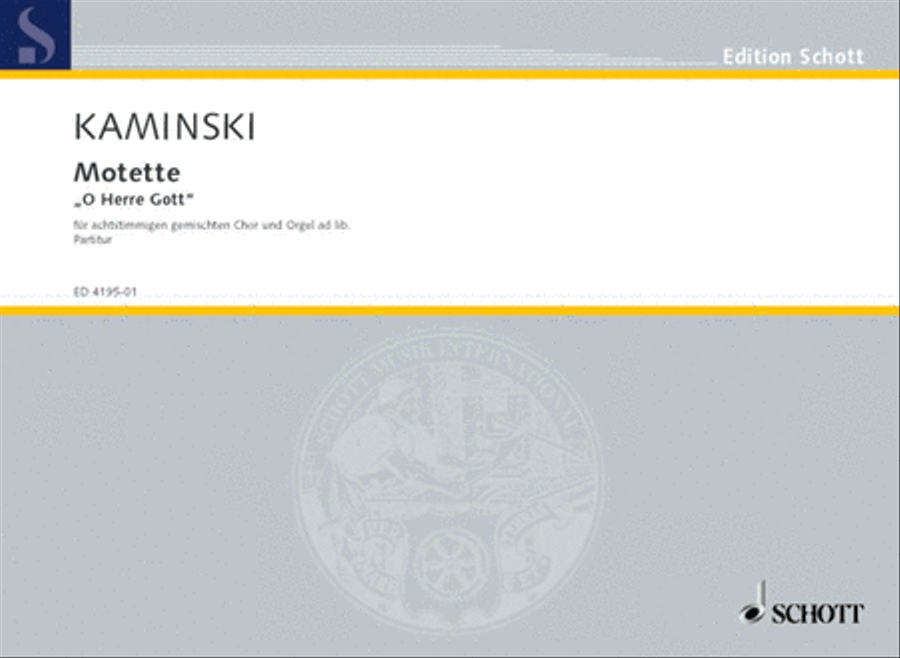 Kaminski H Motette O Herre Gott SSAATTBB scores gallery preview page 1