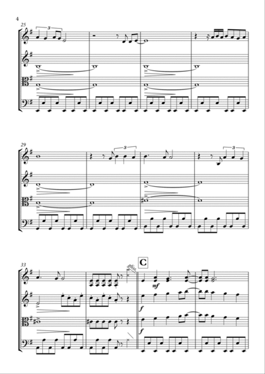 I Was Made For Lovin' You String Quartet scores gallery preview page 4
