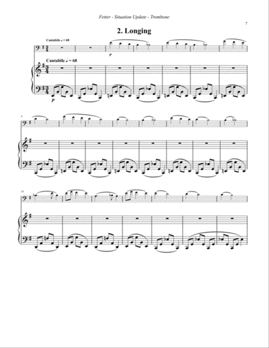 Situation Update, Suite for Trombone and Piano Piano Accompaniment scores gallery preview page 8