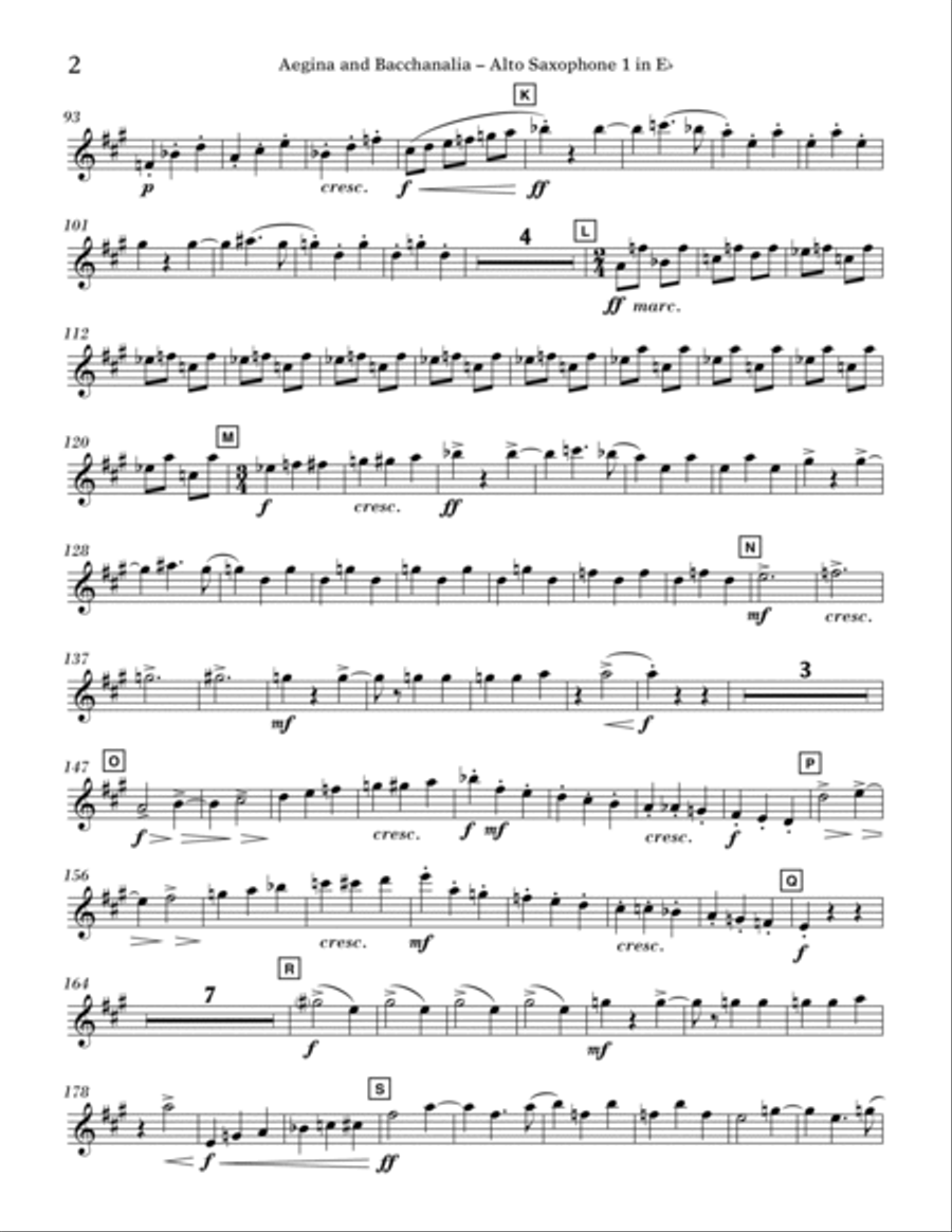 Aegina and Bacchanalia (from Spartacus) - Eb Alto Saxophone 1 Alto Saxophone scores gallery preview page 2