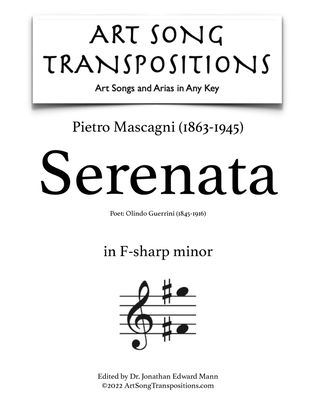 Book cover for MASCAGNI: Serenata (transposed to F-sharp minor)