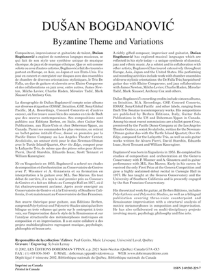 Byzantine Theme & Variations (guit. / str. quartet)