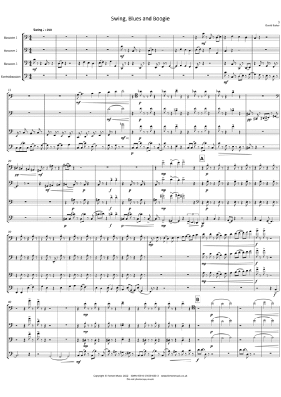 Swing, Blues and Boogie Swing, Blues and Boogie Bassoon scores gallery preview page 3