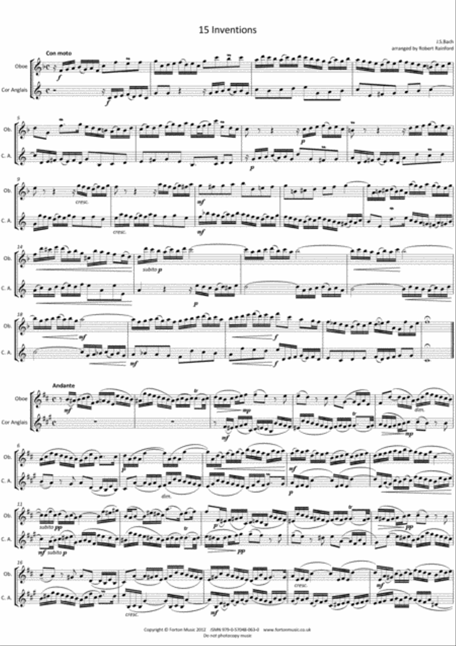 15 Inventions 15 Inventions Woodwind Duet scores gallery preview page 2