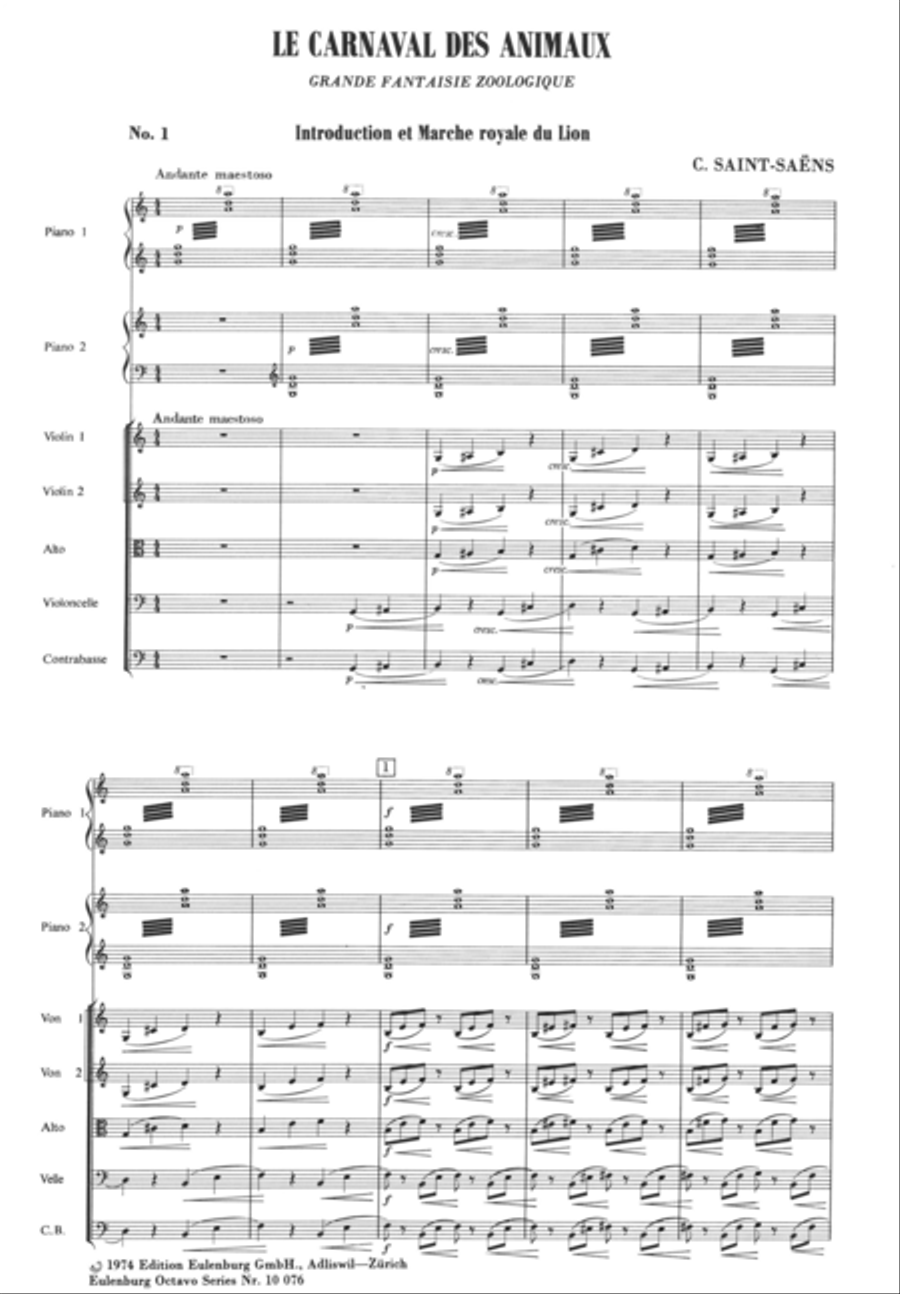 Le carnaval des animaux Chamber Orchestra scores gallery preview page 2