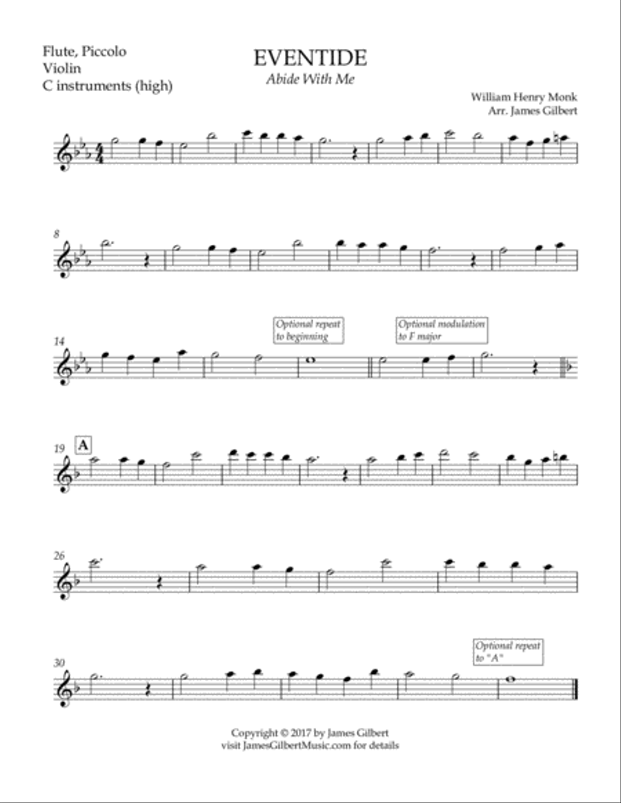 EVENTIDE (Abide With Me) Small Ensemble scores gallery preview page 6