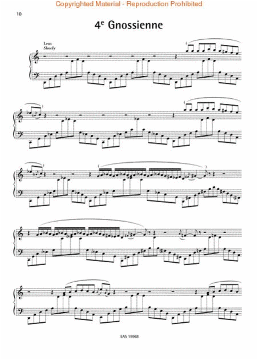 Seven Gnossiennes Piano Solo scores gallery preview page 4